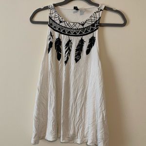 Feather printed tank top